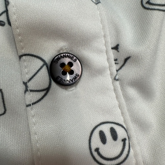 Swannies Chubbs Polo All Over Print Fog Navy Lightweight Stretch Men's Size S - Picture 10 of 12